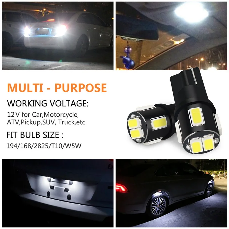 T10 W5W Led 194 автомобильный интерьерный светильник купольный для Чтения номерного