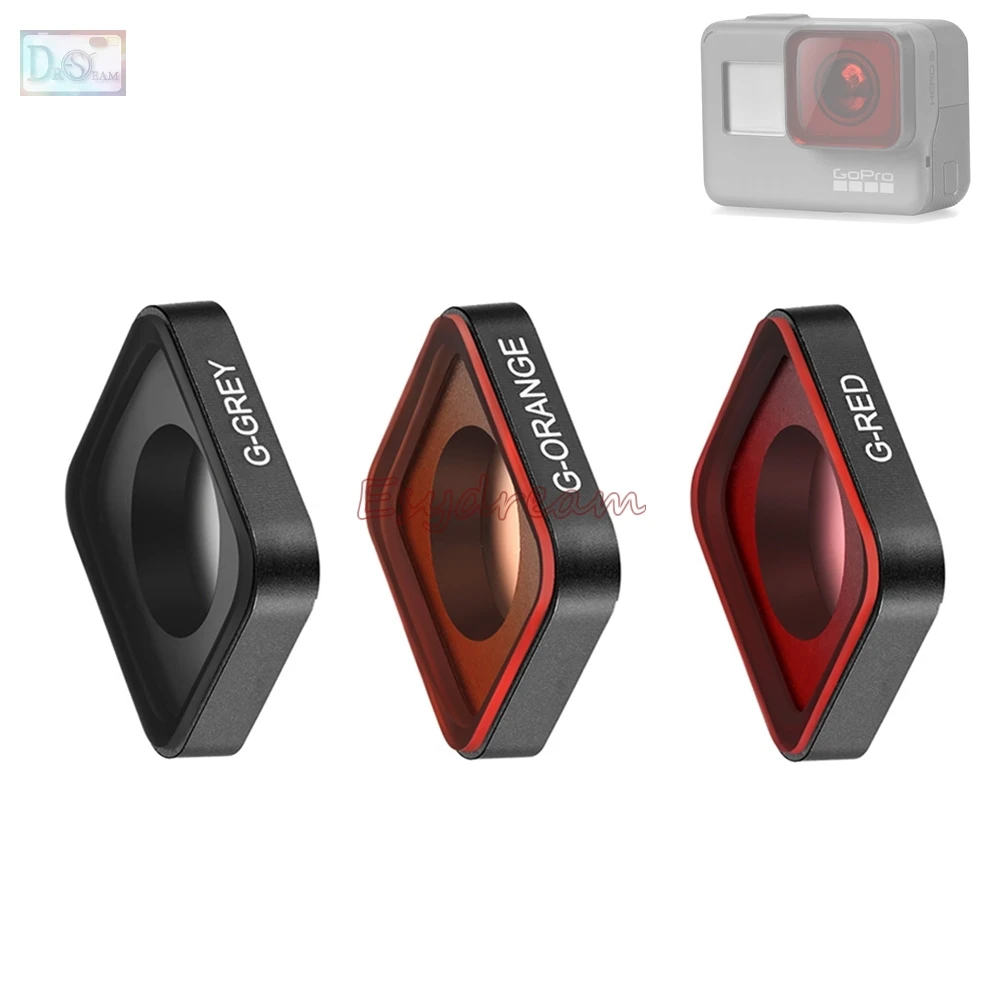 

Gradient Red Orange Grey Star Cross 6 Line Point Protective Lens Replacement Filter Kit for Gopro Hero 6 5 Hero5 Hero6 Graduated