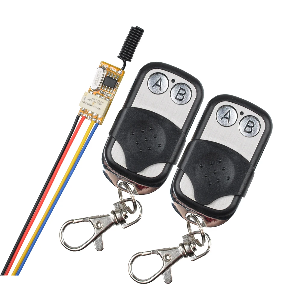 

DC 3.7V 5V 6V 7V 9V 12V Mini Relay Switch Wireless Remote Control Power LED Lamp Controller Button Car Modified 315mhz 433Mhz