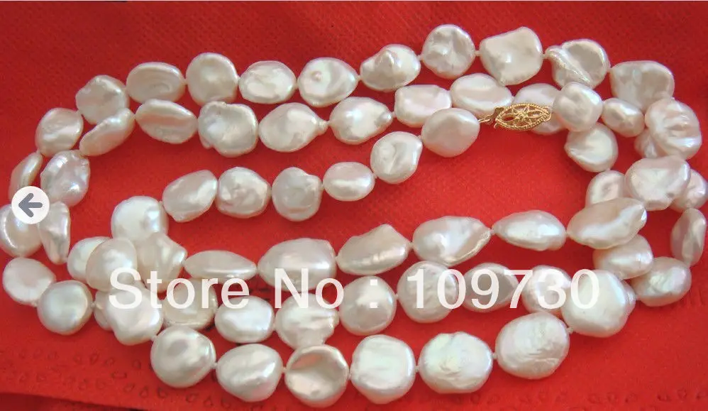 

Jewelry 00965 12MM AUSTRALIAN SOUTH SEA keshi white pearl necklace
