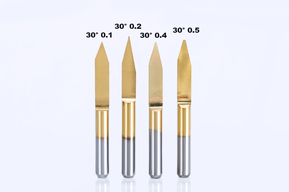 Huhao 10 шт./лот 3.175 мм Гравировка Биты ЧПУ 10 градусов-90 фрезы твердосплавные фреза титановое покрытие ЧПУ Инструменты