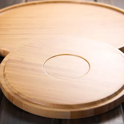 Круглый бамбуковый деревянный поднос в японском стиле, домашний поднос для чая, поднос для фруктов, кухонный поднос для ресторана, тарелка для десерта, поднос для хлеба