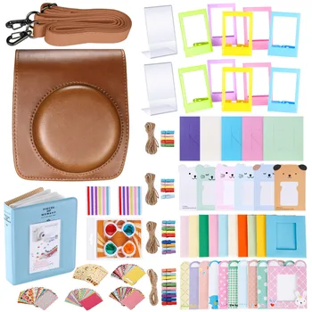 

Neewer 56-in-1 Accessory Kit for Fujifilm Instax Mini 90 (Brown),Adjustable Strap/Various Frames/Book Album/Close-up Lens