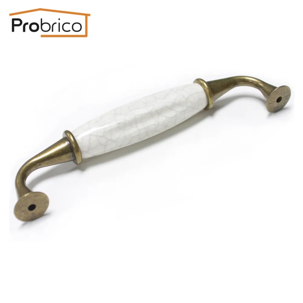 Probrico 10 PCS Porcelain Furniture Cabinet Handles PD6289ANB128 Antique Bronze Ceramic 128mm Vintage Kitchen Drawer Knob Probrico 10 PCS Porcelain Furniture Cabinet Handles PD6289ANB128 Antique Bronze Ceramic 128mm Vintage Kitchen Drawer Knob