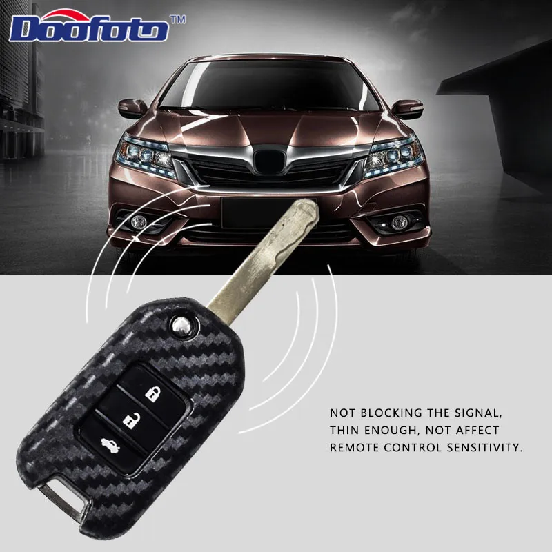 Doofoto умный автомобильный металлический брелок чехлы для Honda Civic для CR-V HR-V Accord jade Crider Odyssey черные наклейки для стайлинга автомобилей