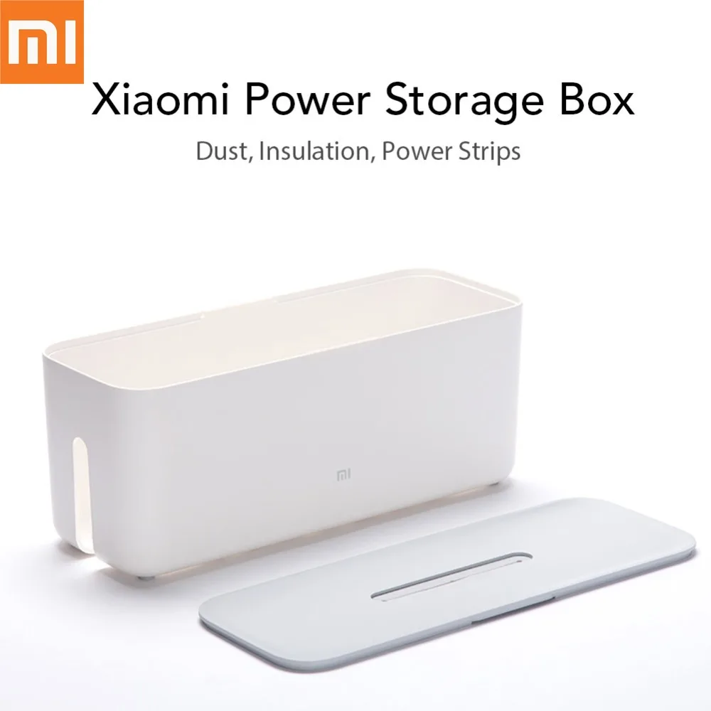 

Xiaomi Mijia Power Cable Collector Cable Storage Box Cord Organizer ABS Storage Box Detachable Cover Simple Stylish Design White