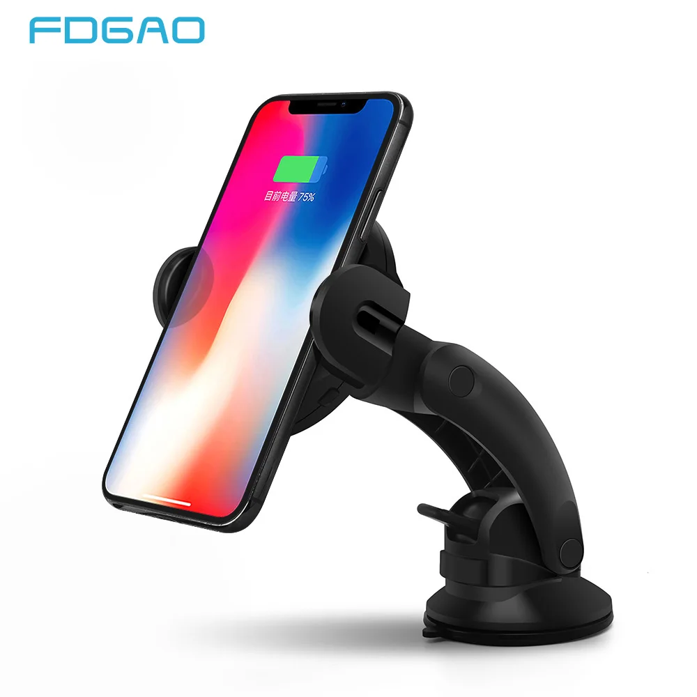 

FDGAO 15W Fast Qi Automatic Wireless Car Charger For iPhone X XS Max XR 8 Infrared Sensor USB Charging Stand For Samsung S9 S8