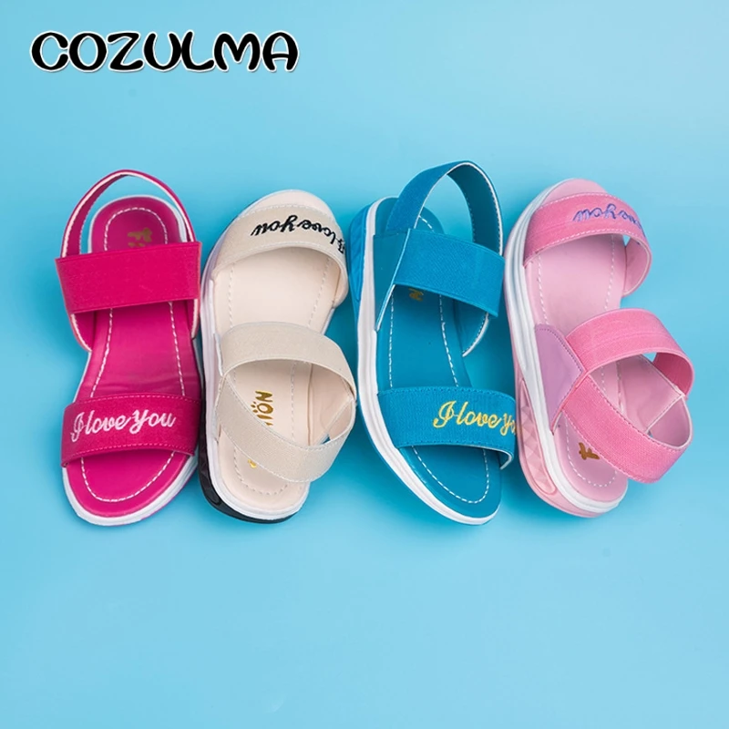 COZULMA Summer Style Girls Sandals Children Beach Slippers Kids Slip-Resistant Leather Shoes Girls Princess Fashion Shoes