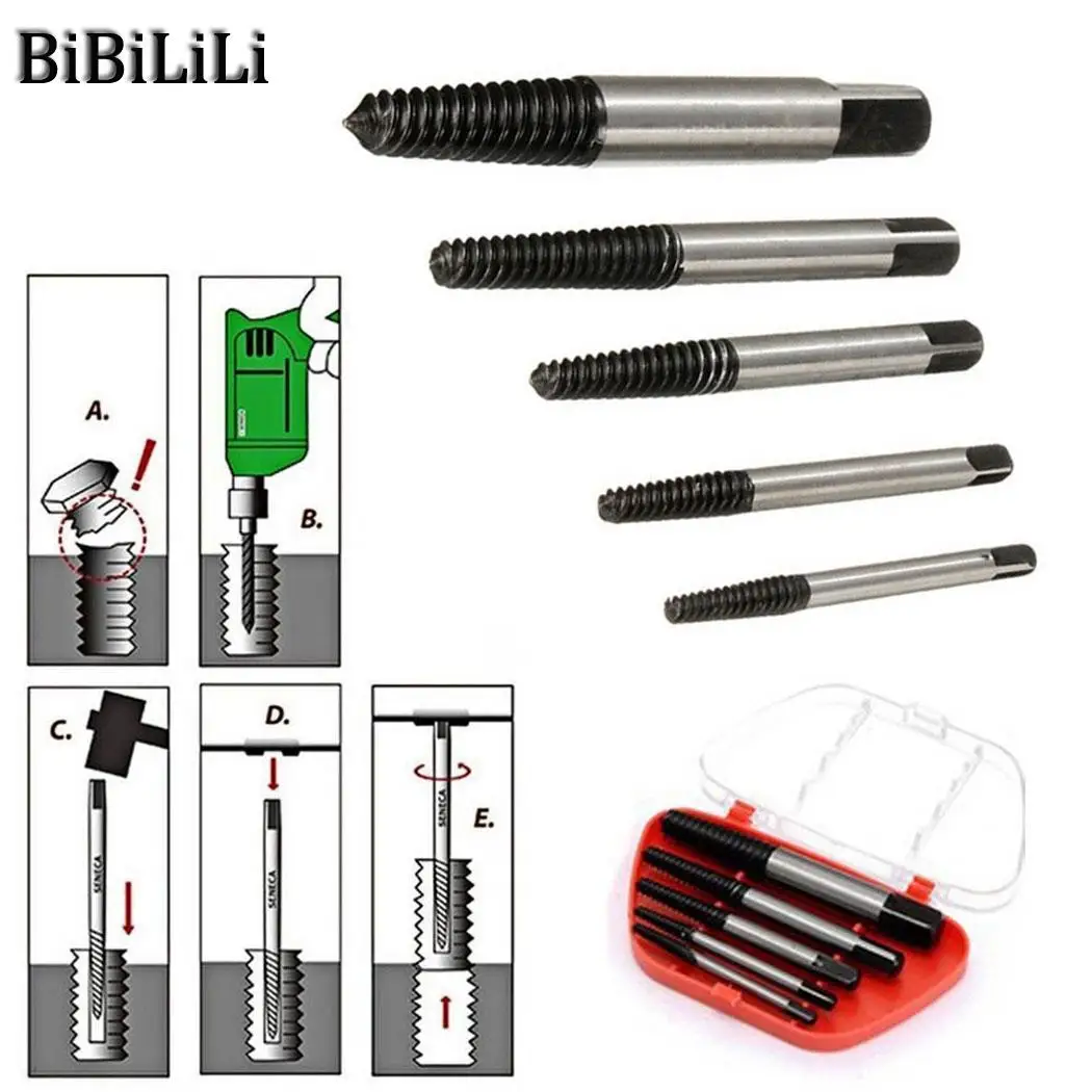 Экстрактор для выкручивания сломанных болтов 6мм. Шпилек)1/8"-9/16"5пр. Экстракторы для винтов 5шт, 3. Экстракторы для болтов 5 шт ase008. Экстрактор для выкручивания резьбы 1/2.