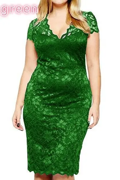 5XL женское сексуальное кружевное платье большого размера с длинными рукавами и v