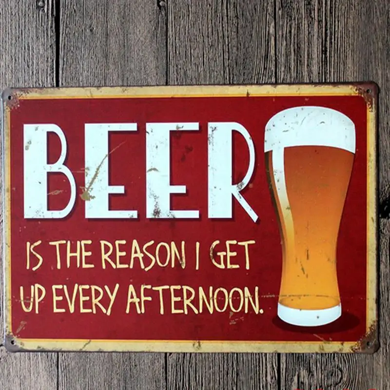 

Creative gifts home decor Beer is the reason i get iT every afternoon vintage signs metal craft