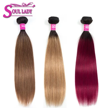 

Soul Lady Ombre Straight Human Hair Bundles T1B/27 1B/30 1B/Bug Ombre Brazilian Hair Weave Bundles NonRemy Ombre Hair Extensions