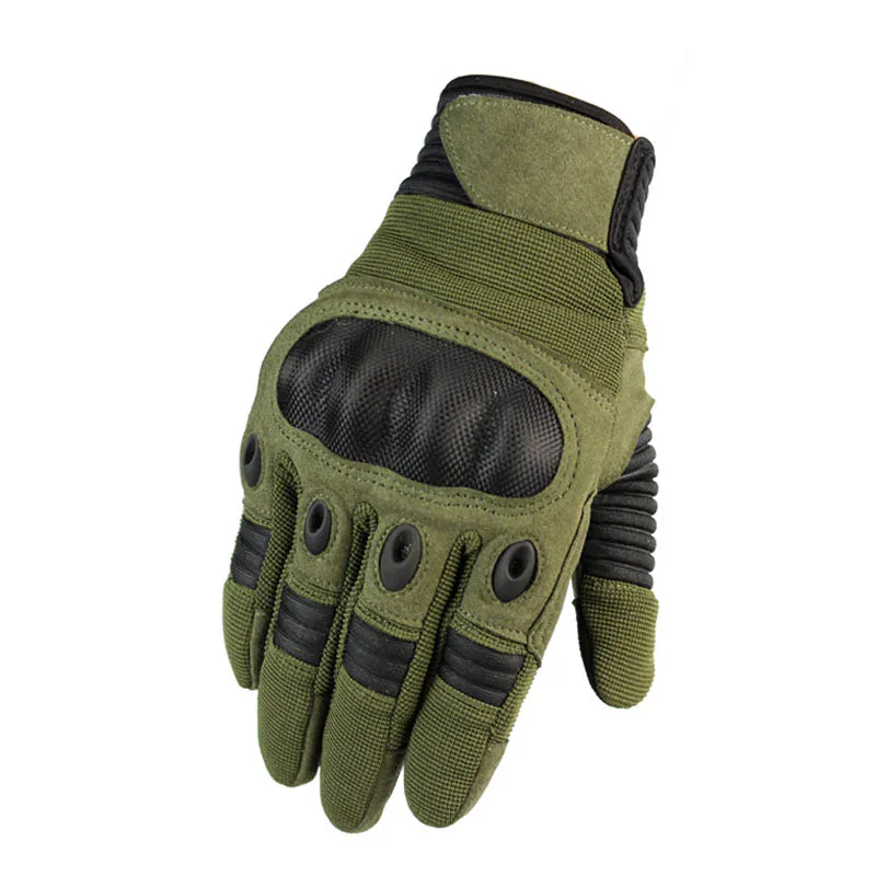 Мужские спортивные перчатки на полный палец, тактические перчатки с сенсорным экраном, военные перчатки для страйкбола, стрельбы, охоты, жесткие перчатки на концах пальцев - Цвет: Green