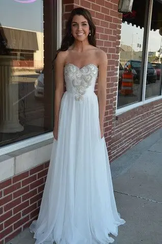 white long gowns for prom