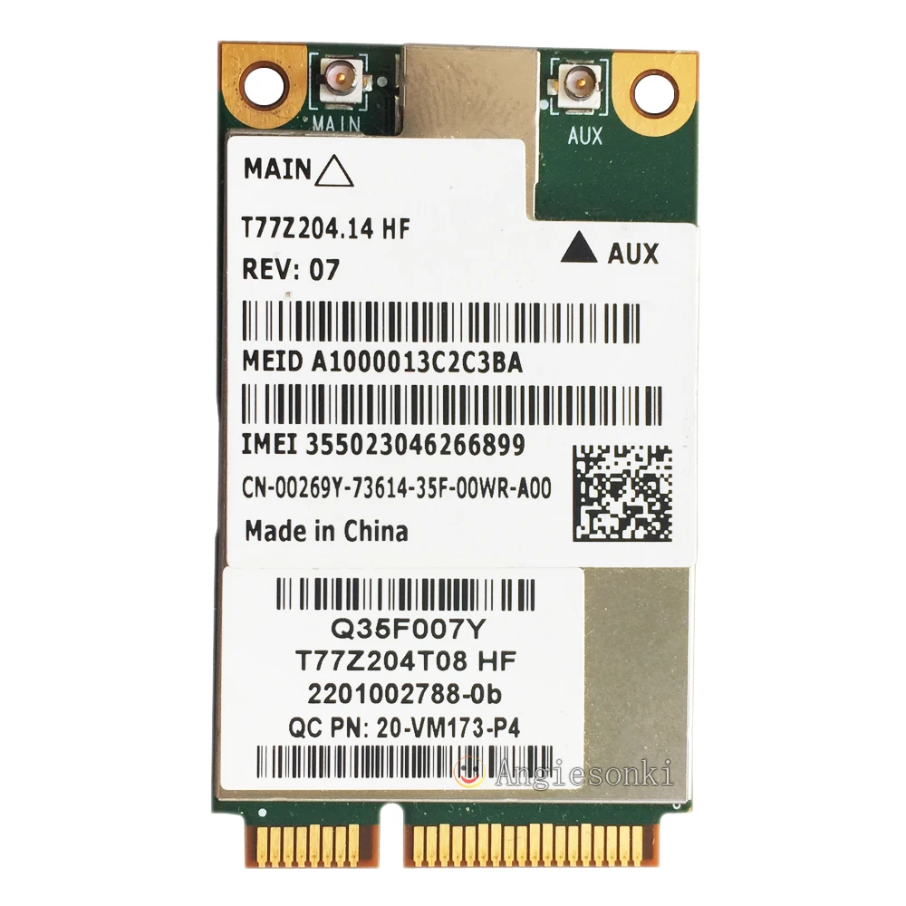 Беспроводная широкополосная мини-карта E396 3G WWAN PCIe HSPA +/EV-DO EDGE WCDMA беспроводная