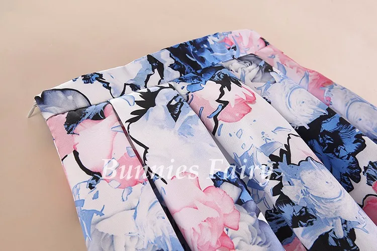 Bunniesfairy брендовый дизайн новые летние женские элегантных фэнтезийных сюжетов цветок Цветочный принт миди-юбка с высокой талией повседневная одежда