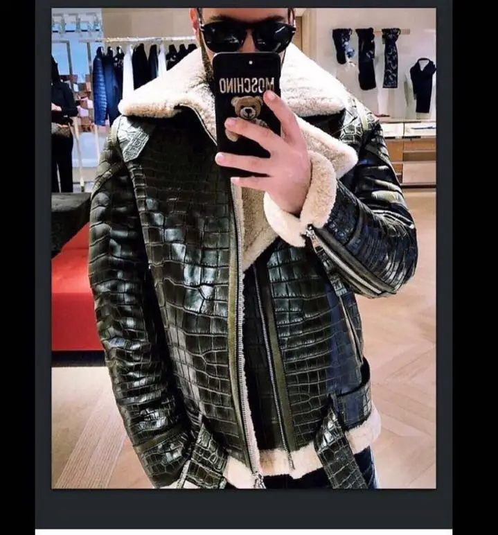 

Arlenesain custom 2019 Real sheepskin leather fur men jacket
