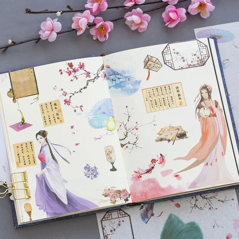 

(5 sheets/lot) Vintage Ancient Chinese Girl Decorative Stickers Adhesive Stickers DIY Decoration Diary Stationery Stickers