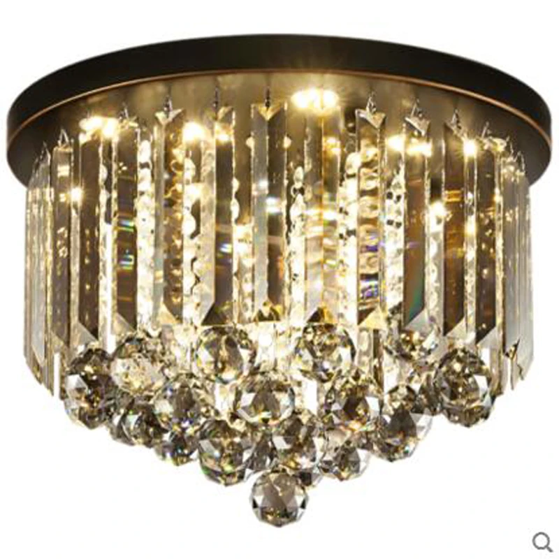 

Postmodern ceiling lamp led retro black bedroom round home door light American minimalist bedroom lamp led ceiling fixture lamps
