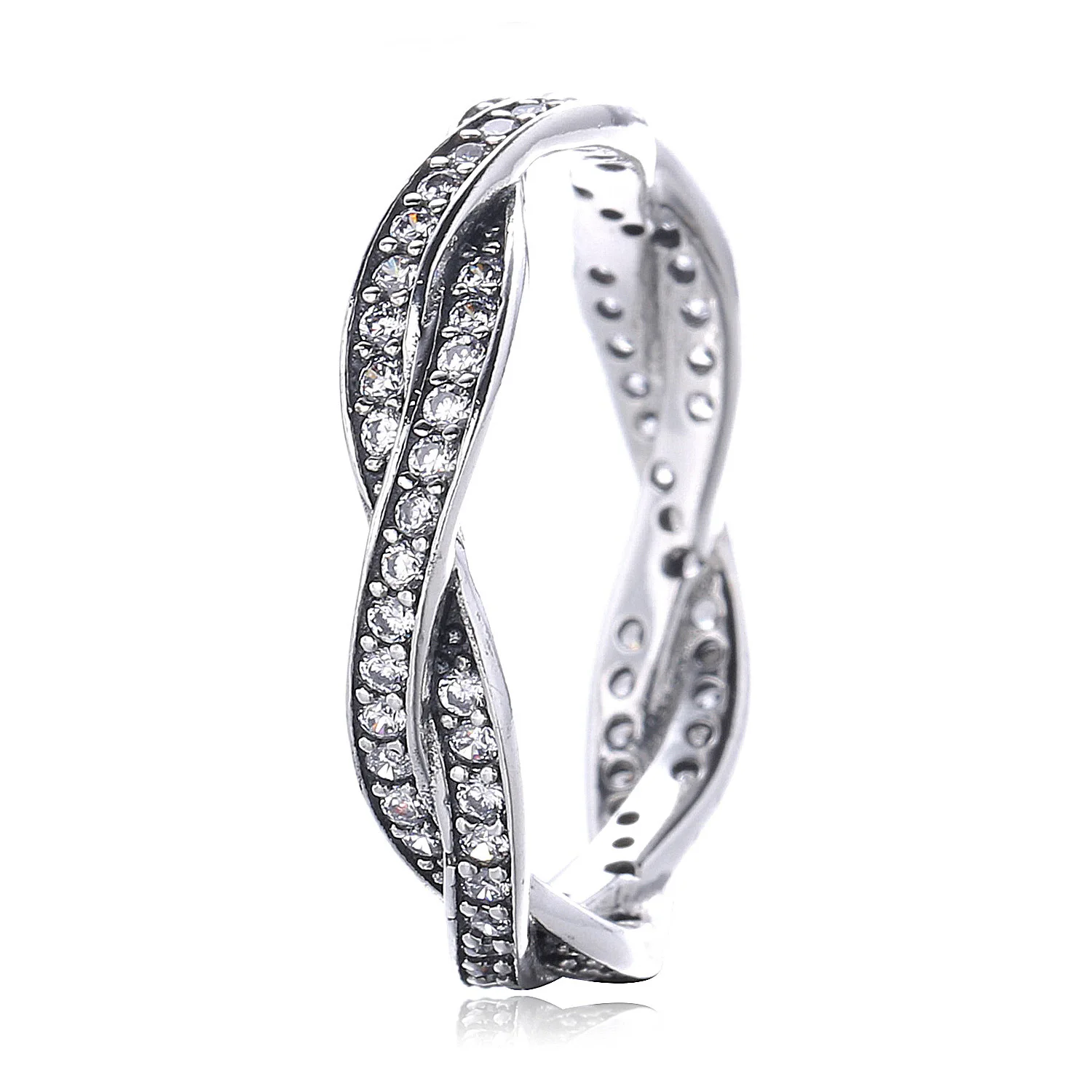 Real 925 Sterling Silver Original Twist Of Fate Braided Pave Europe