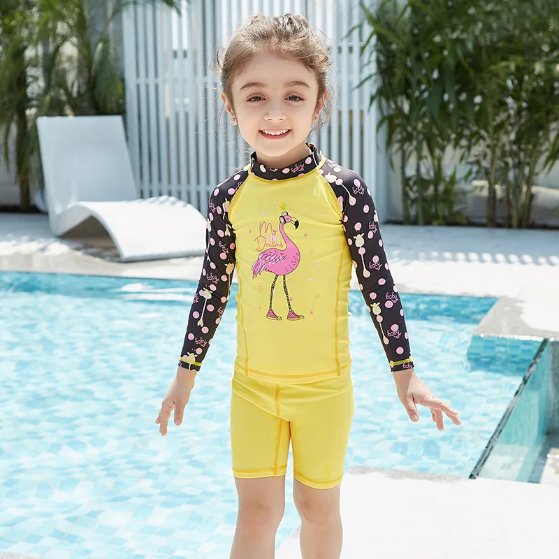 2019 Upgraded Girl Boy Two Pieces Swimsuit Wetsuits UV Protection Crab