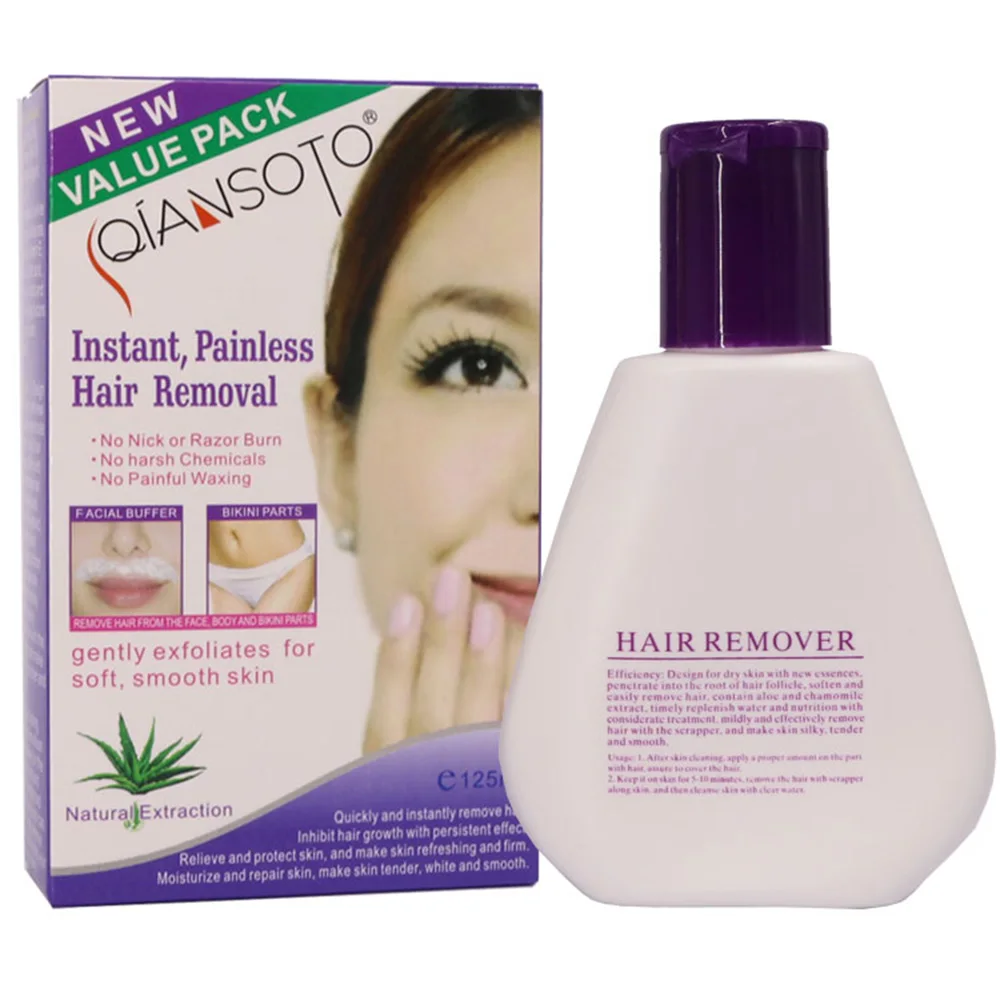 

125ml Men Women Permanent Hair Removal Cream Stop Hair Growth Inhibitor Removal Powerful Depilatory Paste Skin Smooth Painless