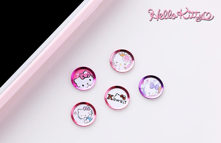

For IPhone 5s 6 6s 7 8 plus Cartoon Touch ID button protector Sticker Home keypad hello kitty Support Fingerprint Unlock key