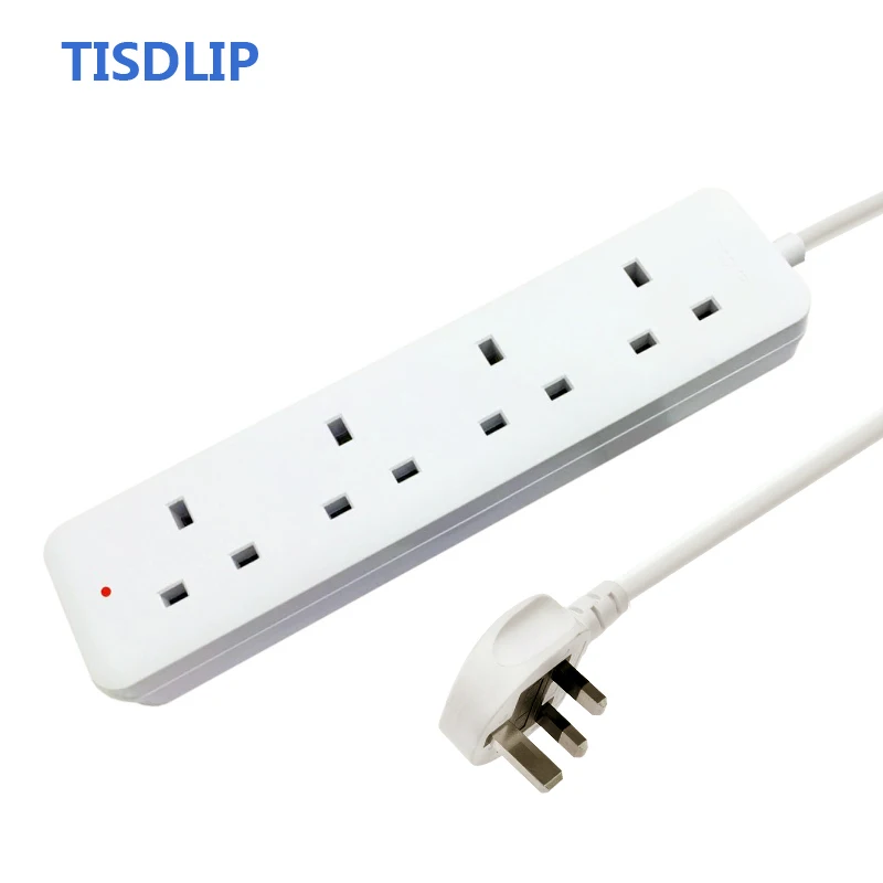 Дешево TISDLIP мощность полосы Великобритания Plug 3250 Вт 250 В кабель розетки Электрический удлинитель мощность полосы портативный стабилизатор напряже...