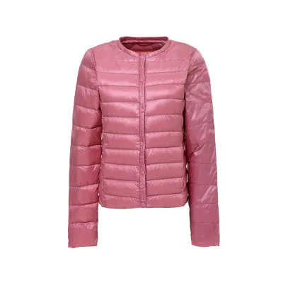 New Ultra-Light Women Winter Coat 90% White Duck Down Jackets O-Neck Portable Down Coats Female Jacket Warm Outerwear - Цвет: Pink