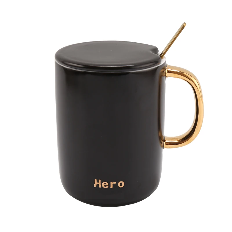 

Nordic Simple Breakfast milk cup China Ceramic mug Creative Coffee Mug with lid spoon couples mug A Pair tea cups Free Shipping