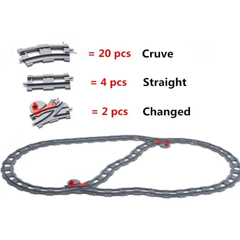 Big Size Diy Building Blocks Duplo Train Track Accessories Curved Bridge Parts Compatible with Legoingly Toys for Children Gifts Big Size Diy Building Blocks Duplo Train Track Accessories Curved Bridge Parts Compatible with Legoingly Toys for Children Gifts