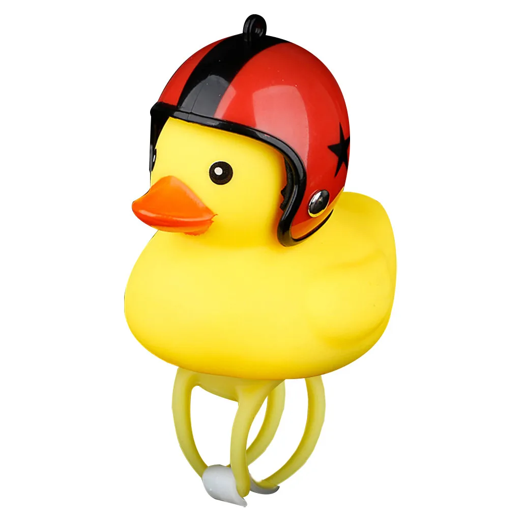 Top Funy Animal Bicycle Light Cartoon Little Yellow Duck Helmet Head Light Shining Duck Bicycle Bells Handlebar Accessories 2.46 19