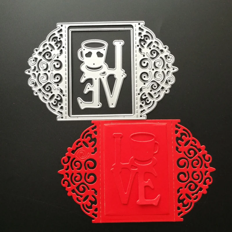 Love frame Metal Cutting Dies Stencils for DIY Scrapbooking photo album Decorative Embossing Paper Cards | Канцтовары для офиса и