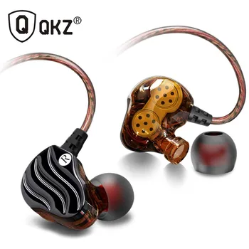

QKZ KD4 Double Unit Drive In ear Earphone Noise Canceling Headphone HD HiFi Headset Super Bass Stereo Earbuds for Mobile phone