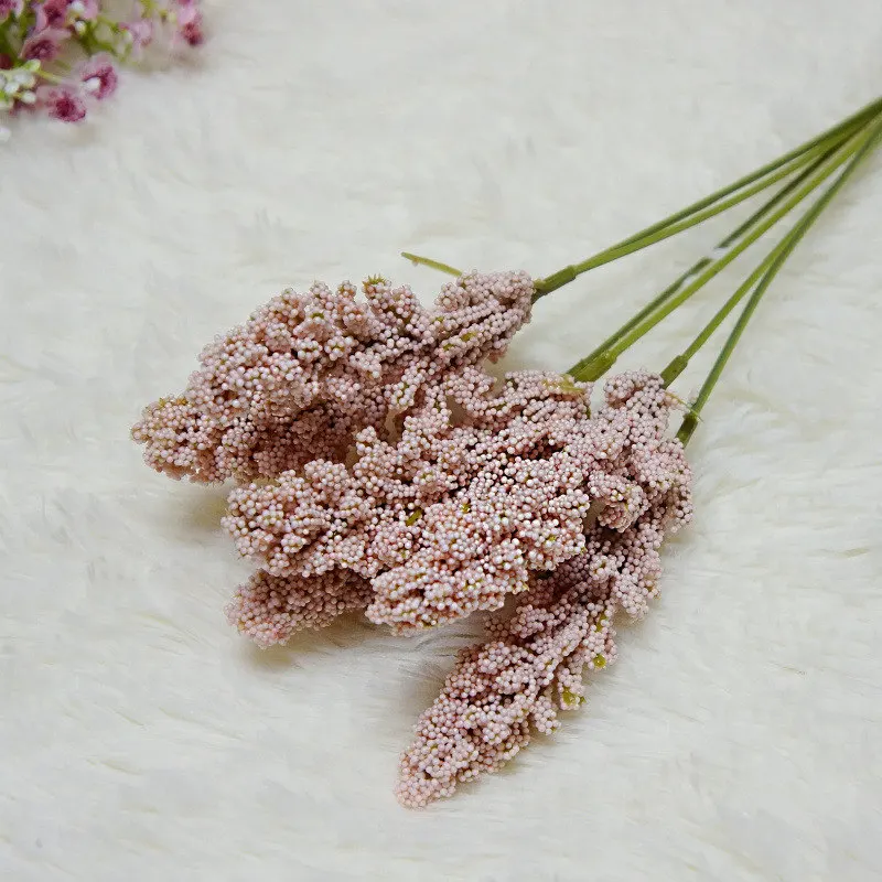 6Pcs/bundle Vanilla spike Foam Artificial flowers for garden Wedding decoration cereals plant bundle fleur artificielle 6Pcs/bundle Vanilla spike Foam Artificial flowers for garden Wedding decoration cereals plant bundle fleur artificielle