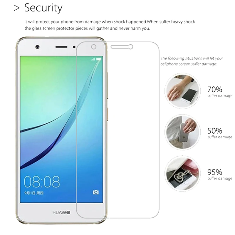 9H 5 "закаленное стекло для Huawei Nova Защита экрана CAN L01 L11 L02 L12 L03 L13 CAZ AL10 защитная