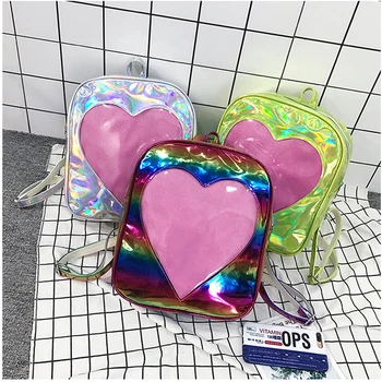 

Fashion Women Girls PU Laser Backpack Mini Rucksack Purse Travel Bag