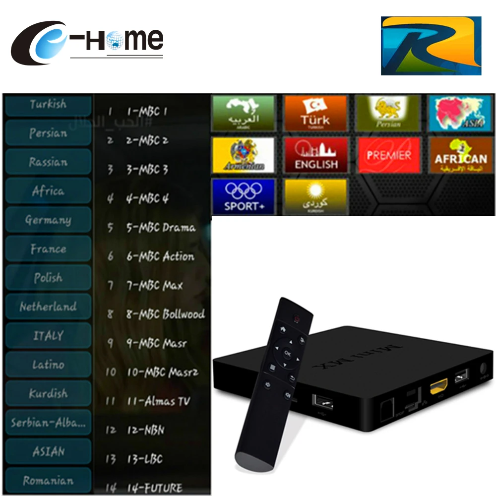 Mini MX Android 5.1 TV BOX Europe Royal IPTV Amlogic S905 2GB/16GB Gigabit LAN WiFi BT4.0 H.265 XBMC Full Loaded Pre-installed
