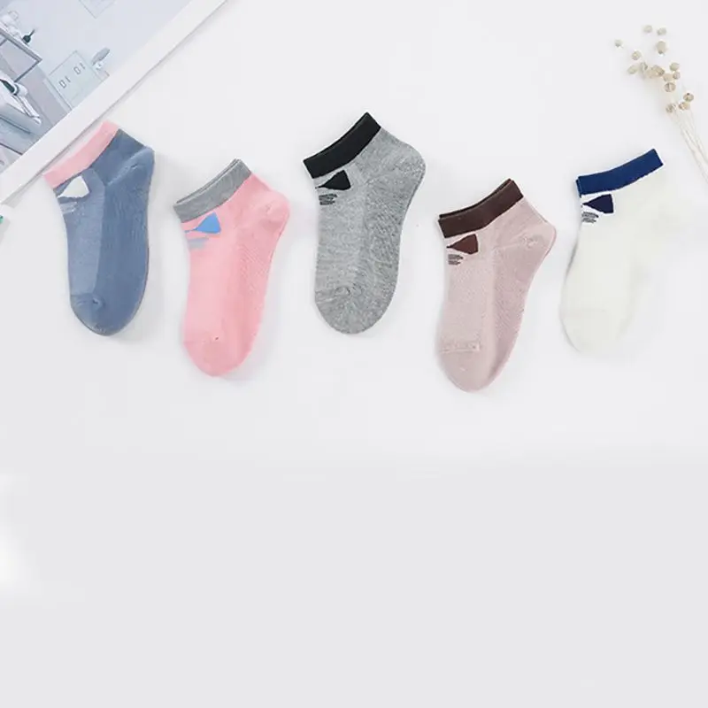 

5 Pairs Kawaii Cartoon Print Socks Baby Girls Boys Bow Tie Cotton Breathable socks Mesh Cute Spring Autumn Socks 2-12Y C
