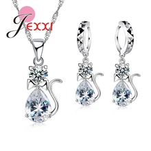 Новое поступление, дизайнерский кулон в виде кота, ожерелье, серьги, наборы, 925 ювелирные изделия из чистого серебра, наборы, юбилей, день рождения, лучшие подарки