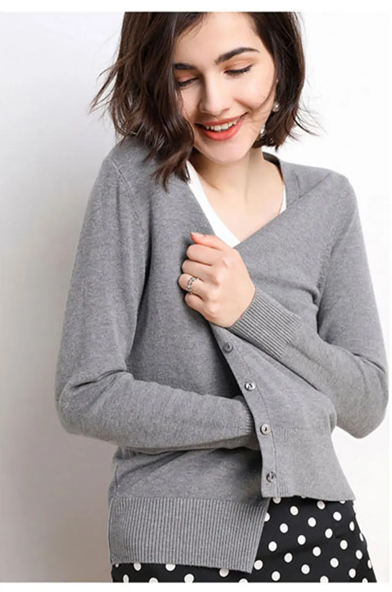 新款针织衫_2019新款女士针织衫开衫v领上衣时尚外套一件代发---阿里巴巴_34