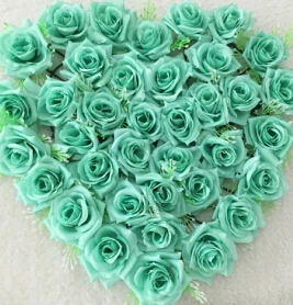 21 цвет, 53 см* 36 см, Двойные милые цветы в форме сердца, розы для свадьбы, стены автомобиля, двери, искусственные декоративные цветы, Para Porta - Цвет: A