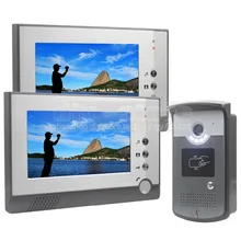 DIYSECUR Handfree Color LCD Display Video Door Phone Enter Intercom Doorbell Card Key Reader RFID LED Night Vision Camera