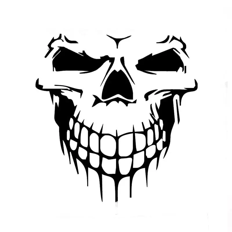 

Terrible Shape Skull Skeleton Funny Car Sticker For SUV Door Kayak Canoe Car Cover Vinyl Decal 53CM X 59CM