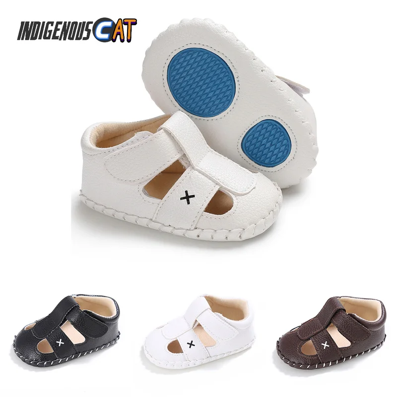 

Summer Newborn Baby Boys Shoes PU Leather Kids First Walkers Soft Soled Infant Prewalker Baby Leather Shoes Moccasin 0-18 Months
