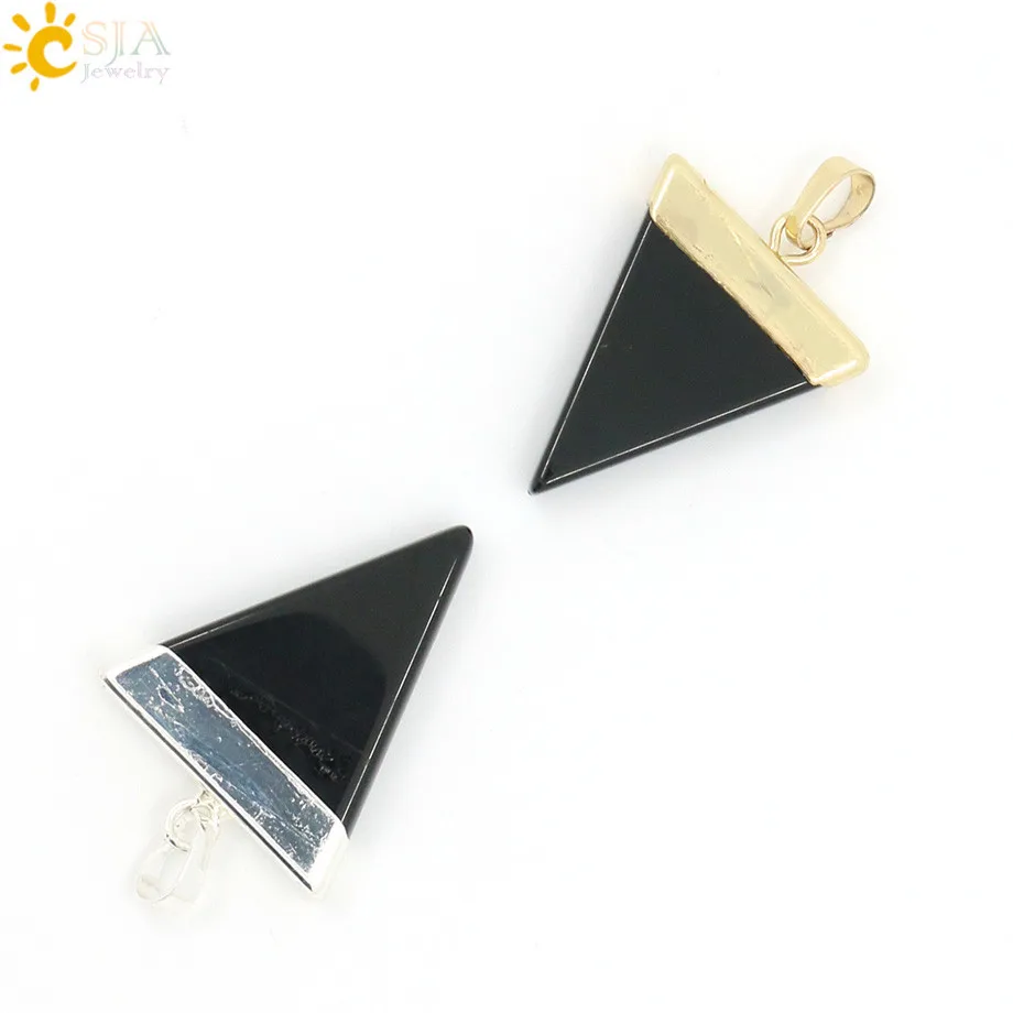 Healing Natural Gem Stone Natural Stones Triangular Shape Jewelry Pendant