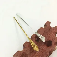 20 шт. металлический сплав палка для волос золотые Серебристые шпильки для волос установка Пустой Базы для женщин DIY ювелирные аксессуары