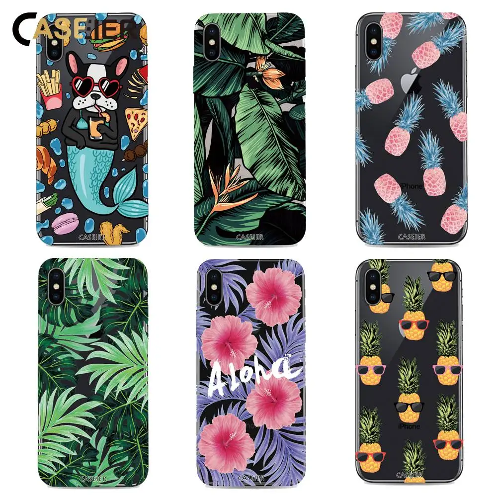 

CASEIER Summer Case For iPhone 8 7 6S 6 Plus X 10 5S SE 5 Cute Phone Cases For iPhone 6 6S 7 8 Plus X XS Max XR Soft Accessories