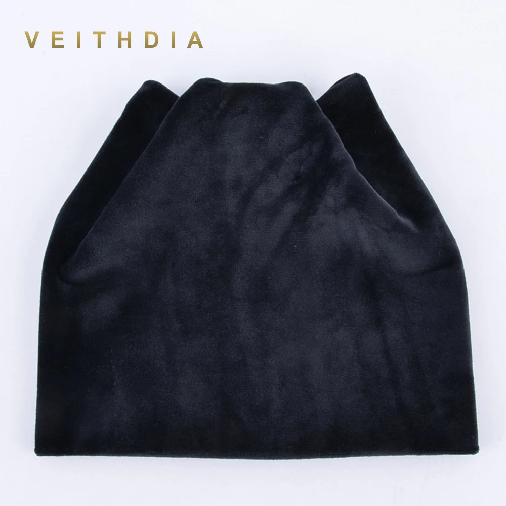 Осенне зимние женские облегающие шапки VEITHDIA шапка с котом теплые бархатные