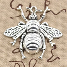2 шт Подвески пчела Шершень 40x38 мм антикварное изготовление кулон подходит, винтажные бронзовые тибетские серебряные, DIY ювелирные изделия ручной работы